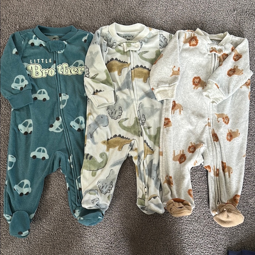 Little Brothers Dinosaur and Lion Print Kids One Pieces